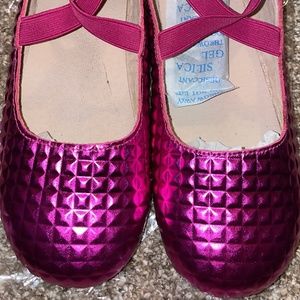 Monkeyfeet pink metallic ballet flats